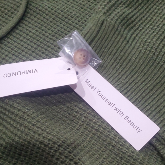 Green Women's Hooded Sweater - Picture 4 of 5